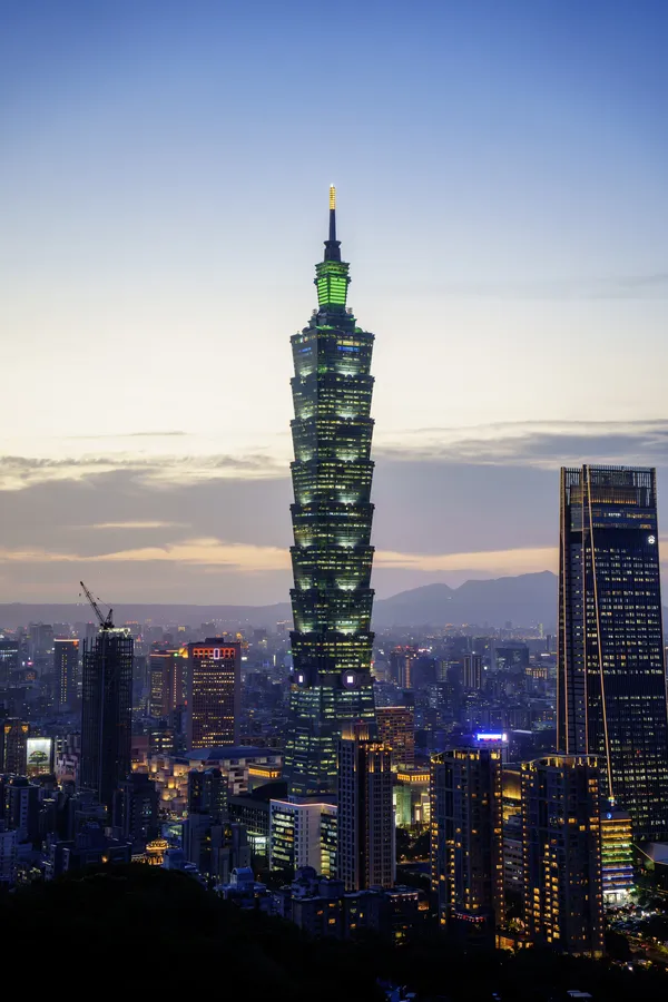 台北101黃昏景色